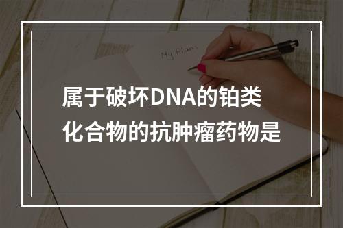 属于破坏DNA的铂类化合物的抗肿瘤药物是