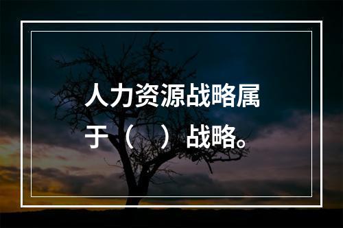 人力资源战略属于（　）战略。