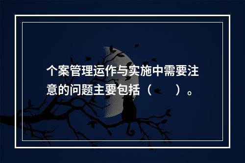 个案管理运作与实施中需要注意的问题主要包括（　　）。