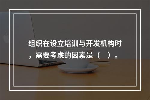 组织在设立培训与开发机构时，需要考虑的因素是（　）。