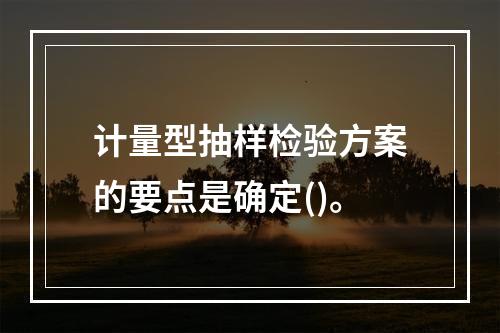 计量型抽样检验方案的要点是确定()。