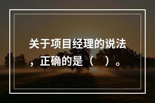 关于项目经理的说法，正确的是（　）。