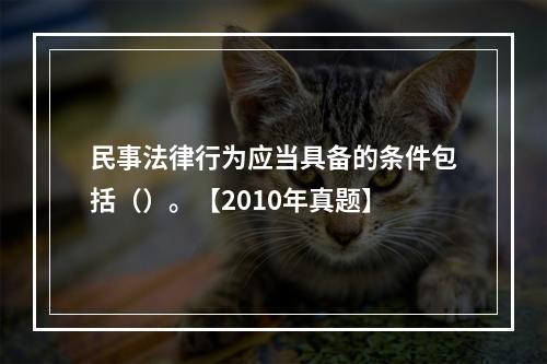 民事法律行为应当具备的条件包括（）。【2010年真题】