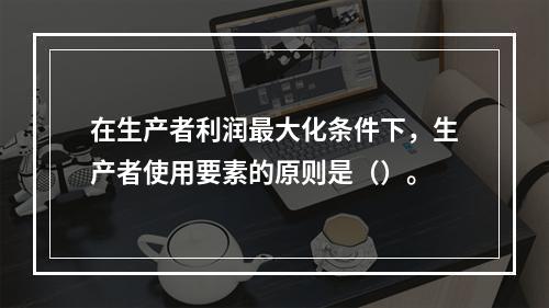 在生产者利润最大化条件下，生产者使用要素的原则是（）。