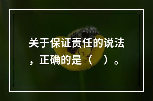 关于保证责任的说法，正确的是（　）。