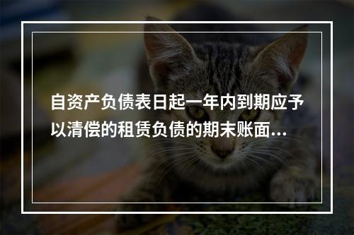 自资产负债表日起一年内到期应予以清偿的租赁负债的期末账面价值