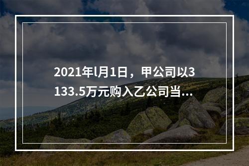 2021年l月1日，甲公司以3133.5万元购入乙公司当日发