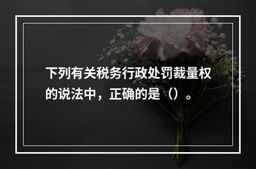 下列有关税务行政处罚裁量权的说法中，正确的是（）。