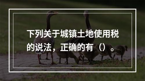 下列关于城镇土地使用税的说法，正确的有（）。