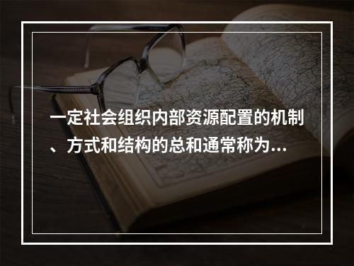 一定社会组织内部资源配置的机制、方式和结构的总和通常称为（）