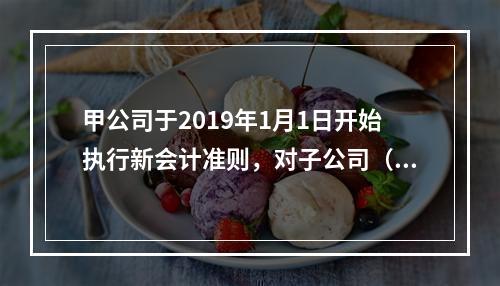 甲公司于2019年1月1日开始执行新会计准则，对子公司（丙公