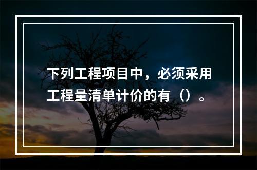 下列工程项目中，必须采用工程量清单计价的有（）。