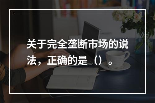 关于完全垄断市场的说法，正确的是（）。