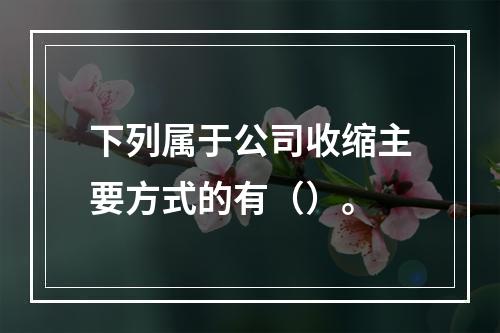 下列属于公司收缩主要方式的有（）。