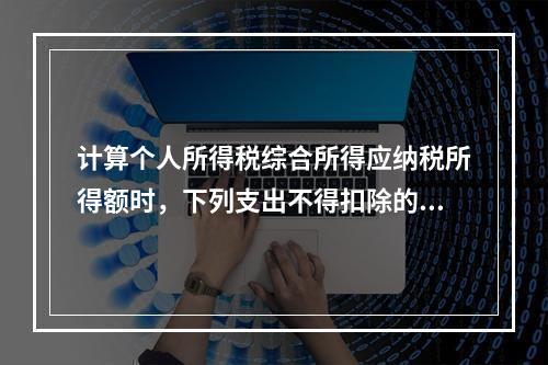 计算个人所得税综合所得应纳税所得额时，下列支出不得扣除的是（