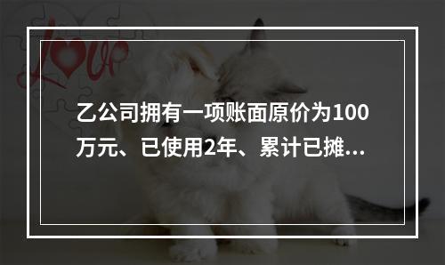 乙公司拥有一项账面原价为100万元、已使用2年、累计已摊销3