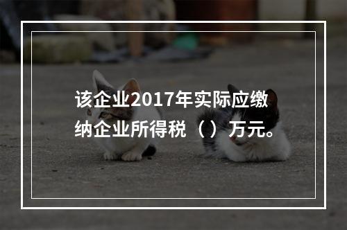 该企业2017年实际应缴纳企业所得税（	）万元。