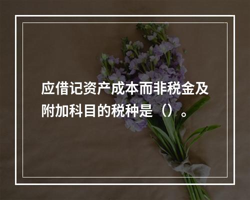 应借记资产成本而非税金及附加科目的税种是（）。