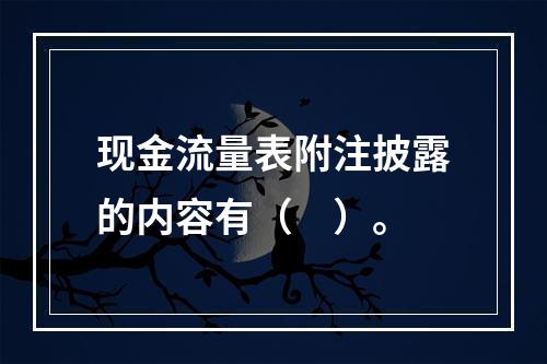 现金流量表附注披露的内容有（　）。