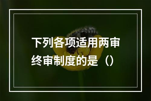 下列各项适用两审终审制度的是（）