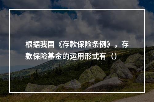 根据我国《存款保险条例》，存款保险基金的运用形式有（）