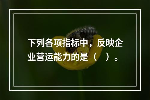 下列各项指标中，反映企业营运能力的是（　）。