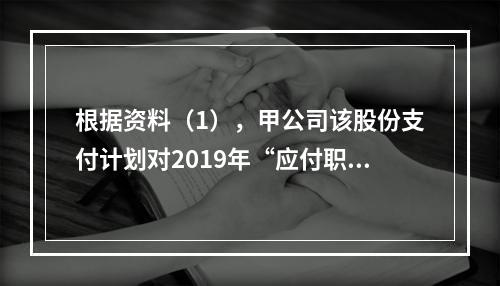 根据资料（1），甲公司该股份支付计划对2019年“应付职工薪