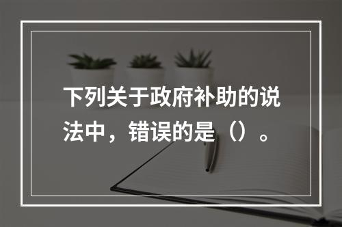 下列关于政府补助的说法中，错误的是（）。