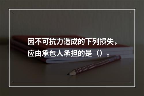 因不可抗力造成的下列损失，应由承包人承担的是（）。