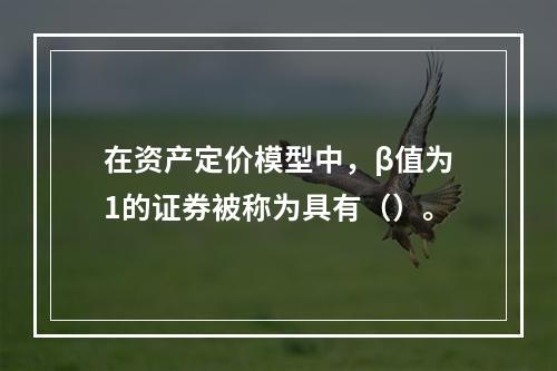 在资产定价模型中，β值为1的证券被称为具有（）。