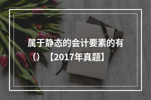 属于静态的会计要素的有（）【2017年真题】