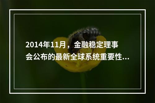 2014年11月，金融稳定理事会公布的最新全球系统重要性银行