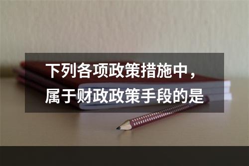 下列各项政策措施中，属于财政政策手段的是