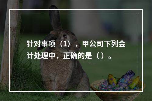 针对事项（1），甲公司下列会计处理中，正确的是（	）。