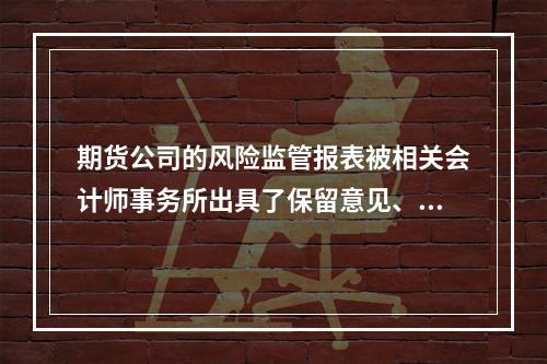 期货公司的风险监管报表被相关会计师事务所出具了保留意见、带强