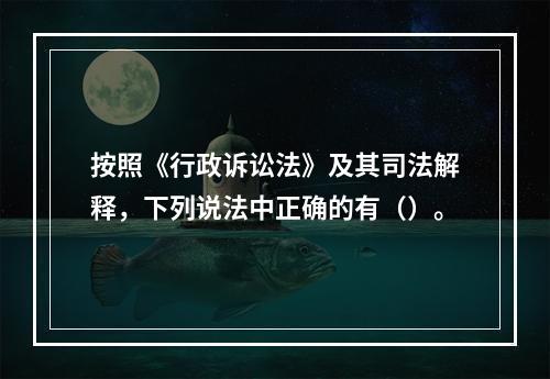 按照《行政诉讼法》及其司法解释，下列说法中正确的有（）。