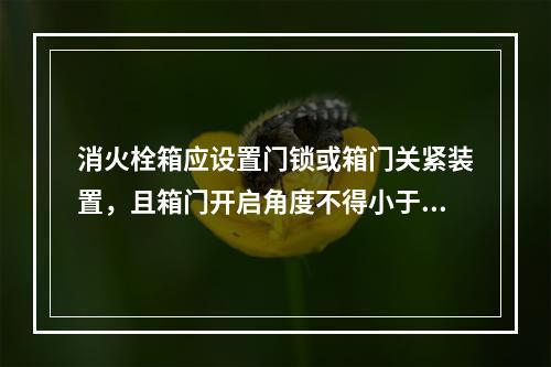 消火栓箱应设置门锁或箱门关紧装置，且箱门开启角度不得小于（ 