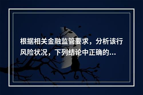 根据相关金融监管要求，分析该行风险状况，下列结论中正确的有（