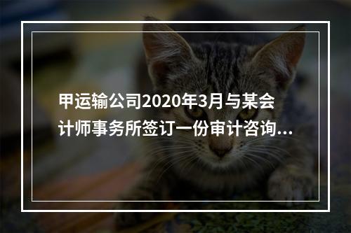 甲运输公司2020年3月与某会计师事务所签订一份审计咨询合同