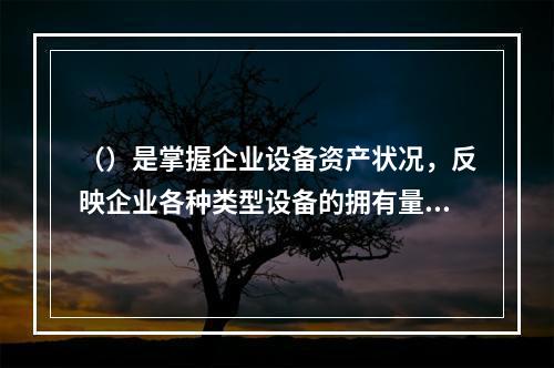 （）是掌握企业设备资产状况，反映企业各种类型设备的拥有量、分