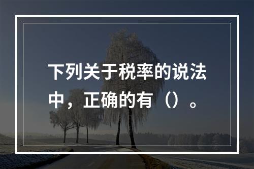 下列关于税率的说法中，正确的有（）。