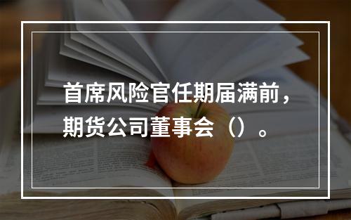 首席风险官任期届满前，期货公司董事会（）。