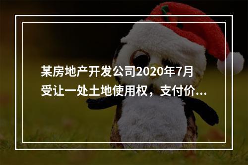 某房地产开发公司2020年7月受让一处土地使用权，支付价款1