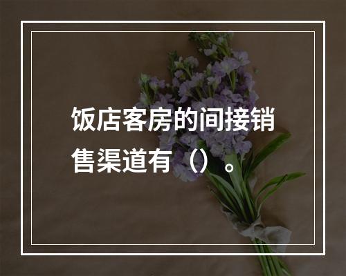 饭店客房的间接销售渠道有（）。