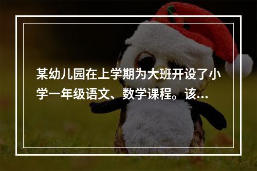 某幼儿园在上学期为大班开设了小学一年级语文、数学课程。该幼儿