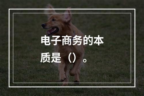 电子商务的本质是（）。