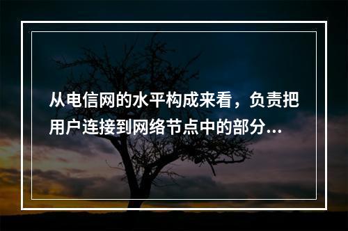 从电信网的水平构成来看，负责把用户连接到网络节点中的部分是（