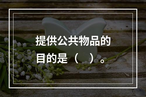 提供公共物品的目的是（　）。