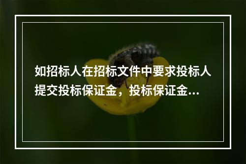 如招标人在招标文件中要求投标人提交投标保证金，投标保证金不得