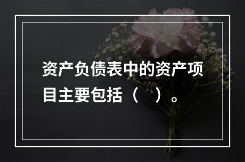 资产负债表中的资产项目主要包括（　）。